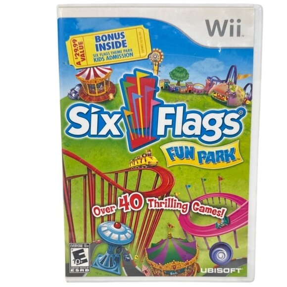 Six Flags Fun Park Wii Game Complete With Case & Manual Ubisoft - Picture 1 of 3